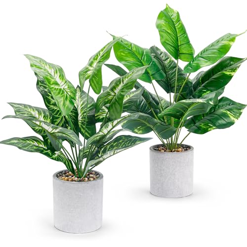 BTSD-home 2 Pack Fake Plants Kunstpflanze Tropische Kunstpflanzen wie echt Pflanzen künstlich Balkon Wohnzimmer Schlafzimme Deko 2 Stück
