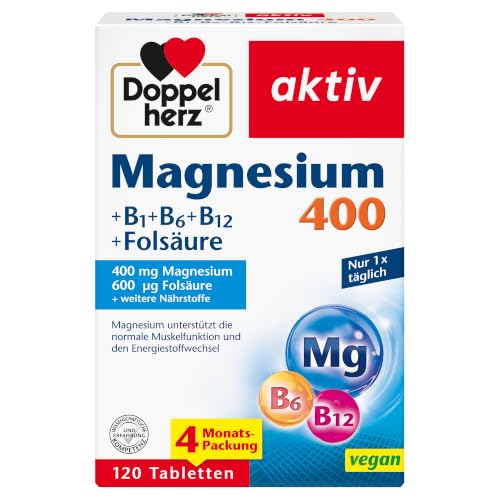 Doppelherz Magnesium 400 + B1 + B6 + B12 + Folsäure