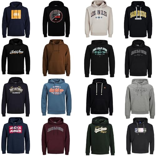 JACK & JONES Kapuzenpullover 3er Mix Pack Hoodie Fugu18 Sweat Shirt Herren Baumwollmix (3XL, 3er Paket @ Mix)