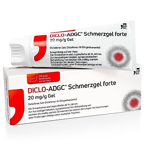 DICLO-ADGC® Schmerzgel forte 100g - effektive Schmerzlinderung - Behandlung von leichten bis mäßig starken Schmerzen bei akuten Zerrungen, Verstauchungen oder Prellungen