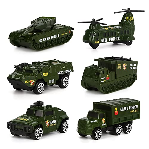 Dreamon Spielzeugautos Militär Fahrzeuge Spielzeug Set Mini Cars Modelle aus Metalllegierung für Kinder ab 3 Jahren,6 Pcs Weihnachten Geschenke