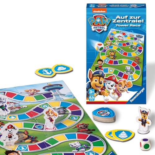Ravensburger 22671 - Paw Patrol: Auf zur Zentrale! - Mitbringspiel für 2-4 Spieler ab 3 Jahren mit den Helfern auf Vier Pfoten aus der erfolgreichen Kinderserie Paw Patrol