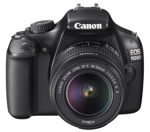 Canon EOS 1100D SLR-Digitalkamera (12 MP, 6,9cm (2,7 Zoll) Display, HD-Ready, Live-View, Kit II inkl. EF-S 18-55mm 1:3,5-5, 6 IS II) schwarz