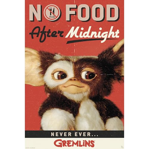 ABYSTYLE Gremlins No Food After Midnight Poster – Offizielles Produkt – Maxi-Format 91,5 x 61 cm – Hochwertiges Papier – Sammlerdesign