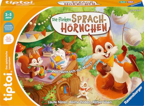 Ravensburger tiptoi Spiel 00203 - Die flinken Sprach-Hörnchen - Lernspiel ab 3 Jahren, für 1-4 Spieler
