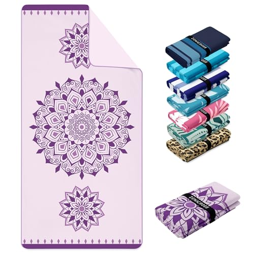 ZENACROSS Strandtuch XXL 90x180 cm - Mikrofaser Handtuch Groß - Schnelltrocknendes Handtuch Mikrofaser, Sandfrei - Leichtes und Kompaktes - Lilac
