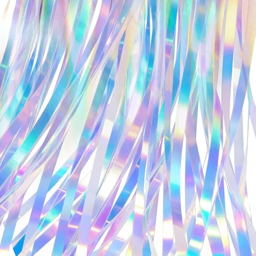 Brvozify 2 lametta vorhänge, 1m x 2m glitzervorhang lametta, glitzer party vorhang, folien glitzer luftschlangen, fotowand hintergrund party deko fur deko geburtstagsdeko hochzeit festivals bühnendeko