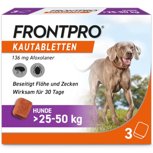 FRONTPRO Hund XL - Kautablette gegen Zecken & Flöhe (Hunde 25 bis 50 kg)