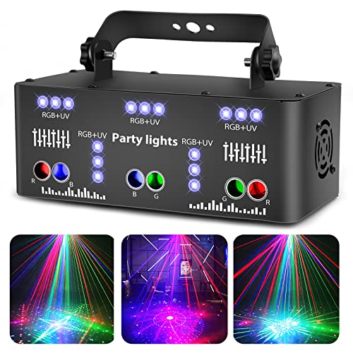 Discolicht Partylicht, LED RGB Licht DJ Projektor Musikgesteuert DJ Disco Lichter, DMX Effektstrahler Für KTV Familientreffen Hochzeit Geburtstag Halloween (LTB337021)
