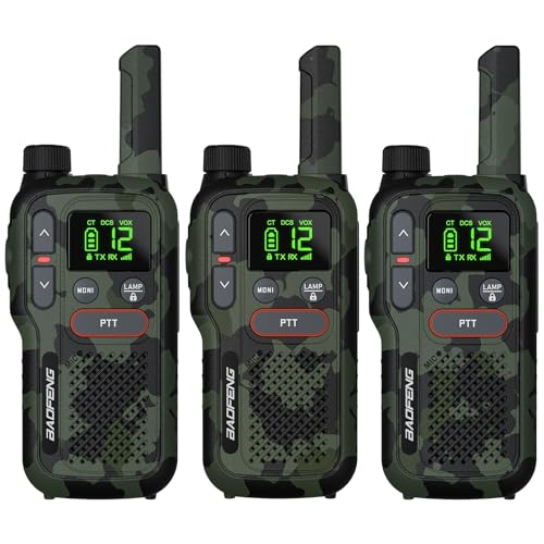 BAOFENG GT-18 Walkie Talkie PMR446 Lizenzfrei Funkgerät für Erwachsene Kinder, Wiederaufladbares Walky Talky 1500mAh Batterie, Dual-PTT, 16 Kanäle, Scan, Taschenlampe für Camping Wandern, 3er Pack