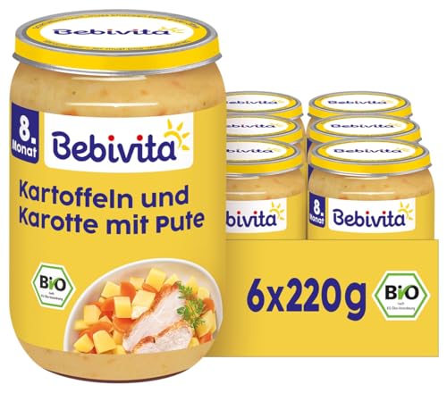 Bebivita Menüs ab 8. Monat Kartoffel-Gemüse mit Pute, 220g 6er Pack (6x220g)