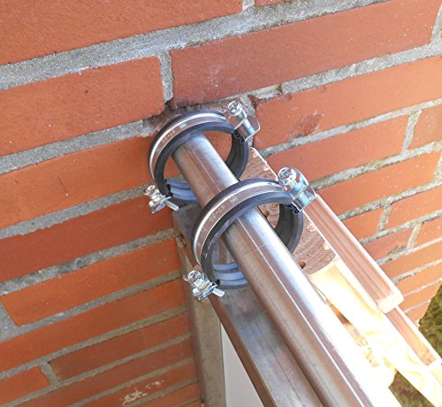 Jennys Tiershop 3 Meter! Katzenleiter/Katzentreppe mit 2 Verbindungsstücken für Balkon, Mit Gummischellen. extra 21 cm Breit! Douglasie (7e)