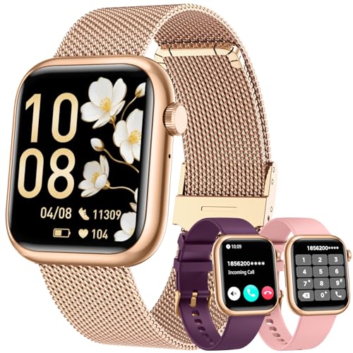 Smartwatch Damen mit Bluetooth Telefonfunktion Sportuhr: 1,83''HD Touchscreen Smart Watch mit 120+Sportmodi mit Pulsmesser Schrittzähler IP68 Wasserdichter Fitness Tracker Kompatibel Android und iOS