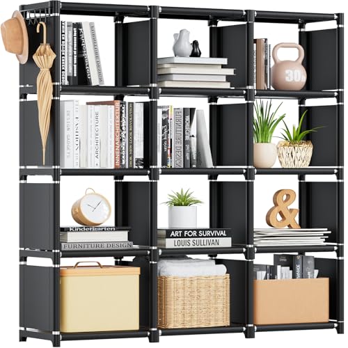 Mavivegue Bücherregal mit 12 Fächern, Regal, Würfelregal 30.5X 124 x 120 cm