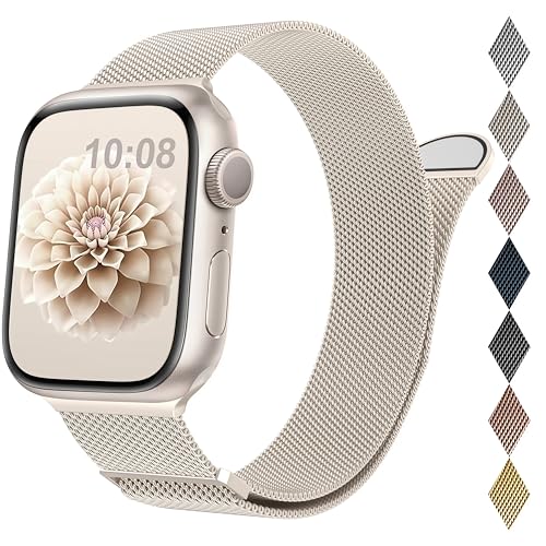EPULY Milanese Edelstahl Armband Kompatibel mit Apple Watch Armband 40mm 42mm 38mm 41mm 44mm 45mm 46mm 49mm, Einstellbar Magnetisch Metallarmband für iWatch Series 11 10 9 8 7 6 5 4 3 SE 3 Ultra 3