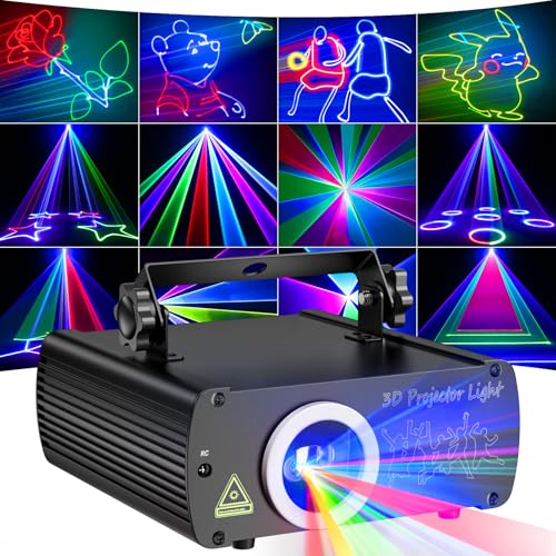 Ehaho DJ Discolicht Partylicht L2600 | 3D RGB Animation Party Licht mit Fernbedienung | Musik Sound Activated Disco Lichter mit DMX 512 | Beam Effekt Licht für Nachtclub KTV Live Show