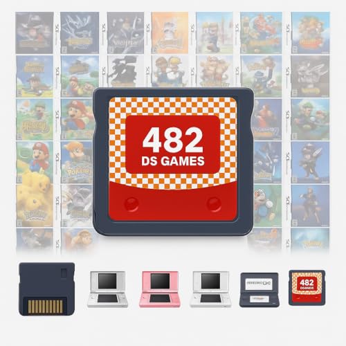 482-in-1 Spielemodul für Nintendo DS, DS Lite, DSi, 2DS, 3DS & New 3DS XL/LL – Multicart mit 482 Klassischen Spielen – Plug & Play