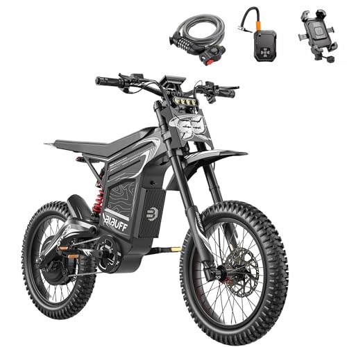 Zylvro GT600 Elektro-Cross-Bike für Erwachsene, 72 V, 30 Ah Akku, 160 km Reichweite, 43,2 cm (19 Zoll), 43,2 cm (17 Zoll), NFC-Start, Doppelfederung und hydraulische Bremsen