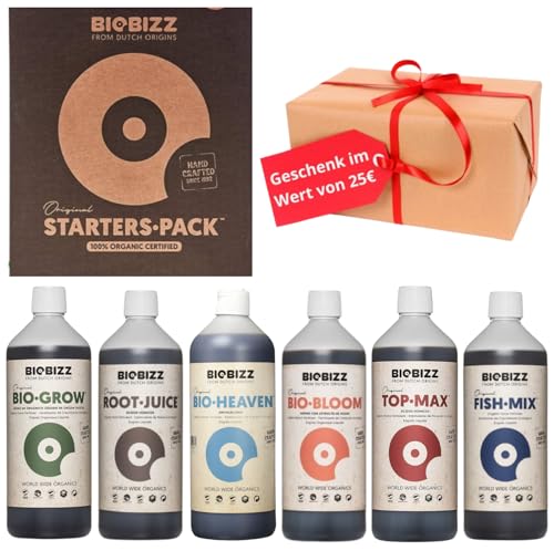 Starter Pack Biobizz Dünger Set Pflanzendünger Starterset GrowSet Indoor Wachstum und Blüte | 100 % organisch | Für 10–30 Pflanzen | Für Anfänger geeignet | Einfache Anwendung