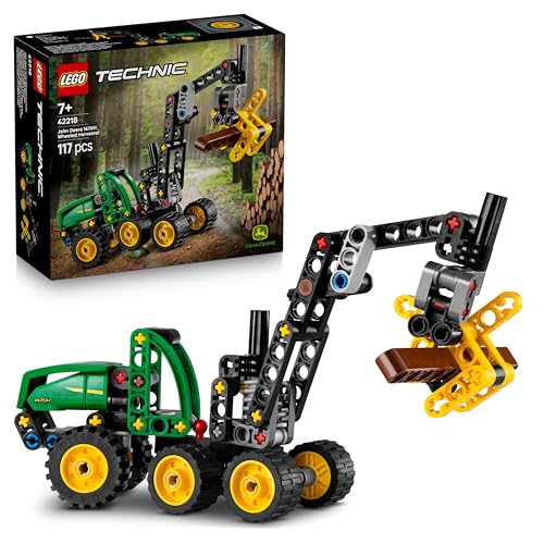 LEGO Technic John Deere 1470H Rad-Harvester - Modellbau & Konstruktionsspielzeug - Bauset mit drehbarem Ausleger, Greifer und Baumstamm - Geschenk für Kinder, Mädchen & Jungen ab 7 Jahren - 42218