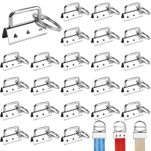 30Pcs Schlüsselband Rohlinge,32mm Klemmschließeanhänger,Schlüsselanhänger Hardware,Klemmverschluss Anhänger Armband Hardware mit Schlüsselring für DIY Handarbeit Lanyard Stoff