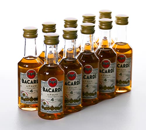 Bacardi Rum Anejo Cuatro aged 4 Years 40% 10 x 50 ml