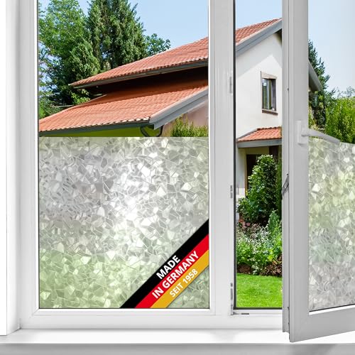 d-c-fix Fensterfolie Splinter - 45 cm x 2 m – selbstklebende Sichtschutzfolie mit modernem Muster für Glasflächen – selbsthaftend, blickdicht, dekorativ