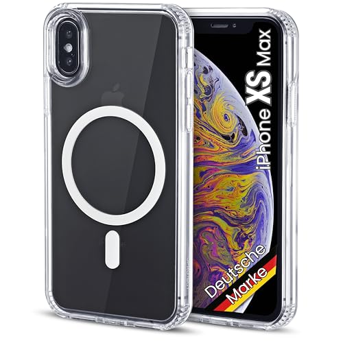 JProtect für iPhone XS Max Hülle für Magsafe (TOP Schutz & Magnetkraft) Magnetische Handyhülle Transparent für iPhone XS Max - Hülle Magnet für MagSafe Zubehör Case Stoßfest