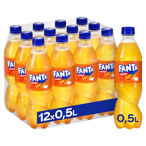 Fanta Orange - fruchtig-spritzige Limonade mit klassischem Orangen-Geschmack - erfrischender Softdrink in Einweg Flaschen (12 x 500 ml)