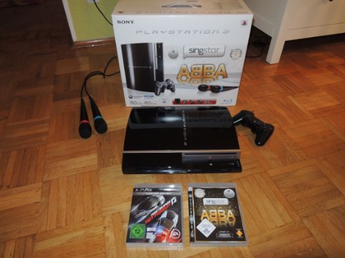Playstation 3 - Konsole 80 GB inkl. Dual Shock 3 Wireless Controller + SingStar ABBA und 2 Mikrofone