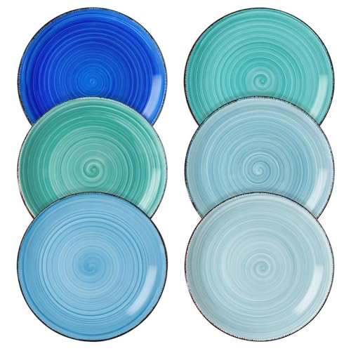 vancasso Kuchenteller Steinzeug, BONITA 6-teiliges Flachteller, Ø 18,8 cm Pastateller Dessertteller Set