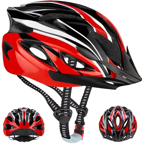 YGVQN Fahrradhelm Erwachsene Herren Damen, Mountainbike Helm MTB mit EPS-Schaum & PC-Schale, Abnehmbares Visier & verstellbares Größensystem 52-62cm, Leichter Rennradhelm Radhelm für Bike E-Bike City
