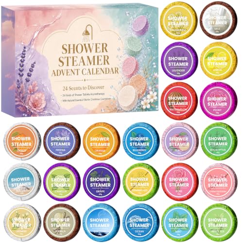 CilHee Duschbomben Adventskalender 2026 Frauen – Spa Geschenk für Dame | Weihnachtskalender Mit 24 Düften (Lavendel, Rose uvm.) für ein Spa-Erlebnis unter der Dusche. Ideal für Freundin, Mama, Papa