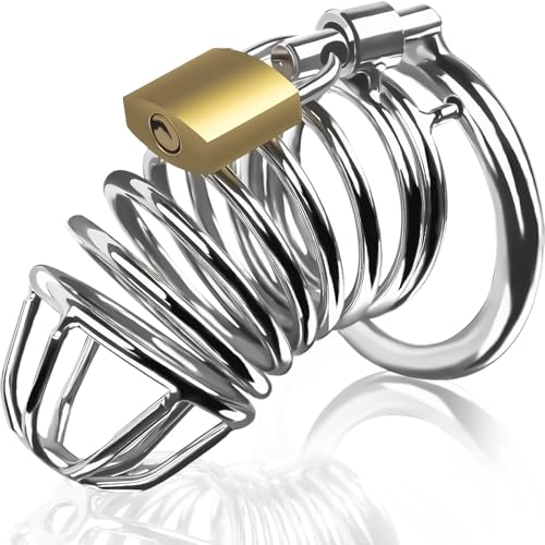Peniskäfig Chastity Cage Männer Sexspielzeug für Herren, Keuschheitskäfig Cock Cage mit 3 Penisringen & Elastischer Hilfsgürtel - penis käfig für SM Fetisch, Sex Spielzeug Fesselspiele und Abstinenz