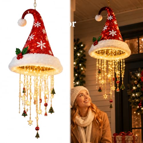 Beleuchteter Weihnachtsmannhut Hängeleuchte Hängelampe