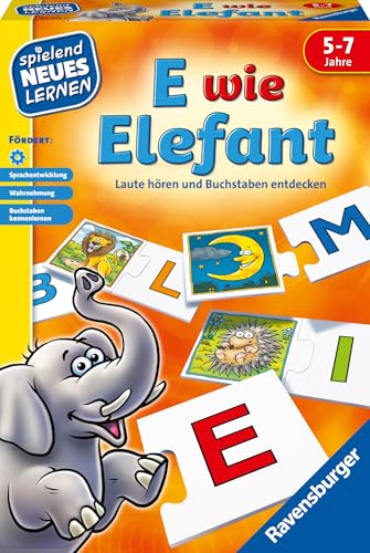 Ravensburger 24951 - E wie Elefant - Spielen und Lernen für Kinder, Lernspiel für Kinder von 5-7 Jahren, Spielend Neues Lernen für 1-4 Spieler