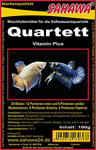 SAHAWA® Frostfutter 5X 100g Blister Quartett verpackt mit Trockeneis -78°C, Aquarium, Aquaristik, Fischfutter, Frostfutter
