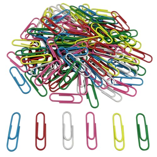 FZGUSYAF 120 Büroklammern 28MM Mehrere Farben Metall Klemmen
