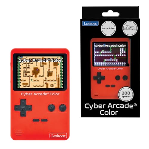 Lexibook, Cyber Arcade Color, Tragbare Retro-Spielkonsole, 200 Action-, Sport-, Renn-, Logikspiele und mehr, 2,8