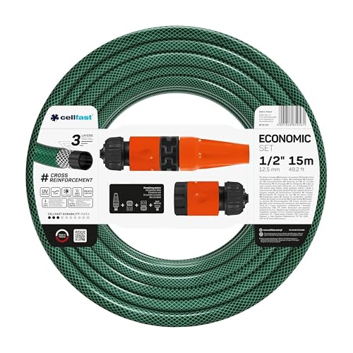 CELLFAST Sprenger Set Gartensprinkler Rasensprenger Für Rasen Blumen Pflanzen Schnellanschluss Verbindung Economic