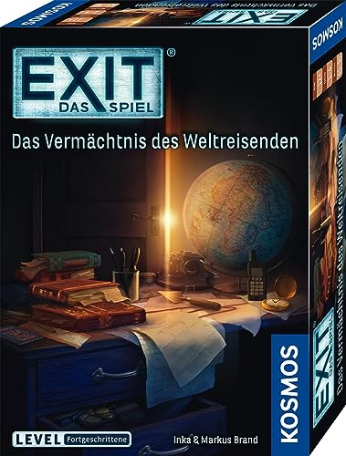 KOSMOS EXIT - Das Spiel: Das Vermächtnis des Weltreisenden | Level: Fortgeschrittene, EXIT Game für 1 bis 4 Spieler ab 12 Jahre, Escape Room Spiel für zu Hause, Rätsel für Erwachsene
