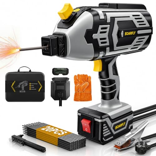 SOARFLY Handschweißgerät 120A, 110V Elektroden-Schweißgerät mit LED-Anzeige, tragbares MMA Inverter Schweißgerät, 20–120A einstellbar, für 1,6–3,2 mm Elektroden