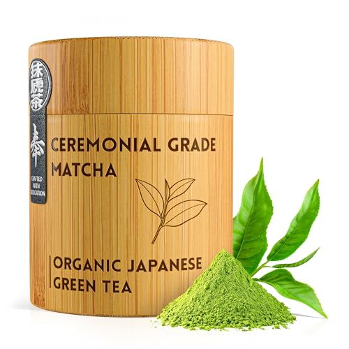 MATCHITA Bio Matcha Grüntee Pulver Ceremonial Grade in Bambus Box (40g) – Nachhaltiger Anbau in Japan – Milde Grünteenote: Für Heiss- & Kaltgetränke – Stärkt Energieniveau & Immunfunktion