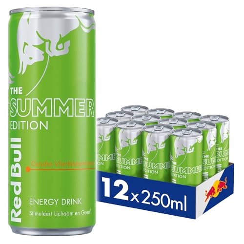 Red Bull Energy Drink Summer Edition, Curuba-Holunderblüten-Geschmack, 12er Pack - 12 x 250ml I Energiegetränk mit fruchtigem Sommergeschmack I Stimuliert Körper und Geist