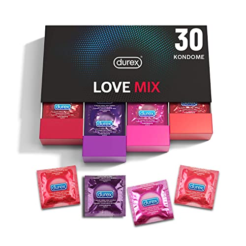 Durex Love Collection Kondome in stylischer Box – Aufregende Vielfalt, praktisch & diskret verpackt - für gefühlsintensive Erlebnisse – Kondom Probierpaket – 30er Pack (1 x 30 Stück)