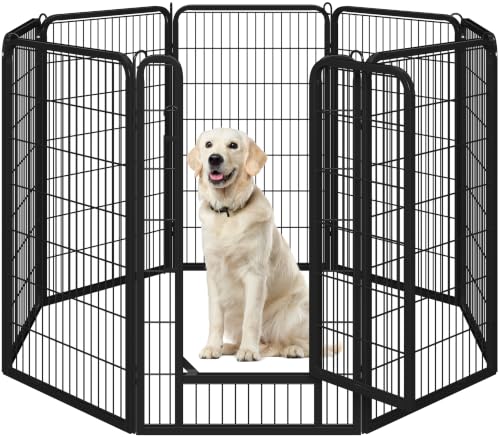 Yaheetech Welpenauslauf 8 Panele 120 cm hoch Metall mit Tür