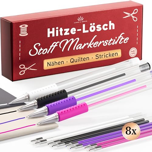 Lange & König® Hitze-Stoffmarker Set für Nähen & Quilten [900m Schreiblänge] - Nähzubehör Zubehör Schneiderkreide Alternative Nähmaschinen Zubehör Nähen & Stoffe Nähzeug Sewing Accessories