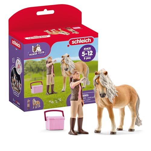 Schleich Horse Club | Pferdepflegerin mit Island Pony Stute 41431 | 5 Teile