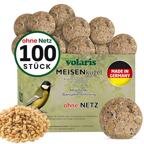 Eggersmann volaris Meisenknödel ohne Netz 100 Stück 9 kg MEISENkugel | Körnerkugel für Wildvögel | Nährstoffreiches Ganzjahresfutter für alle Vogelarten | Vogelknödel