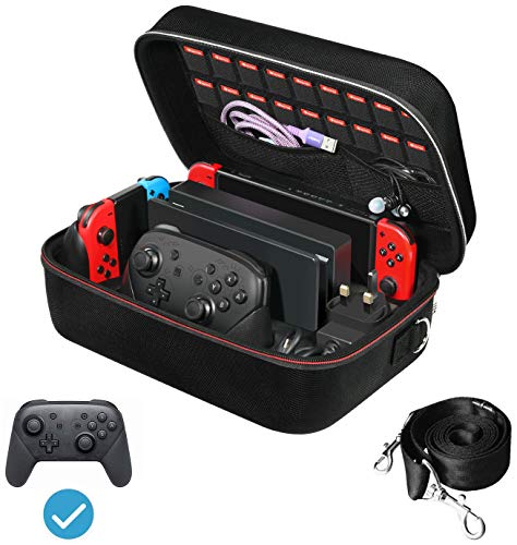 ivoler Tasche Kompatibel mit Nintendo Switch / Nintendo Switch OLED, Deluxe Harte Tragetasche Schutz Portable Switch Schutzhülle Hülle Schutztasche für Switch Konsolle, und Andere Zubehör